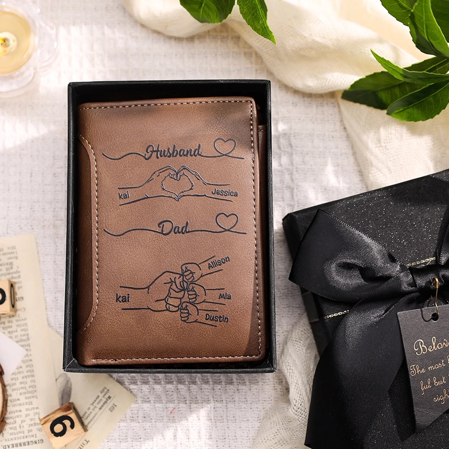 Personalized Dad Wallet with Custom 3-10 Names -_yy (2)