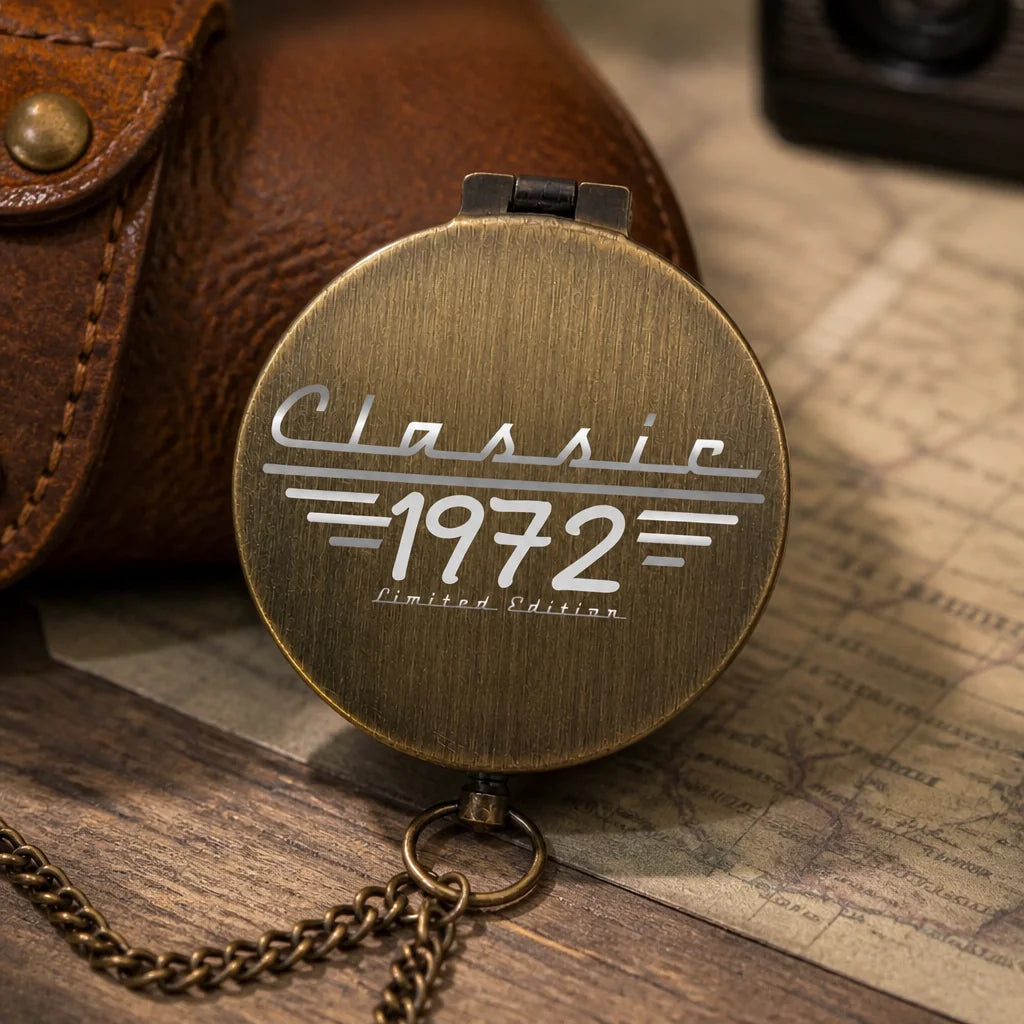 Custom Engraved Pocket Compass-Personalized Father's Day Birthday Gifts For Dad, Grandpa