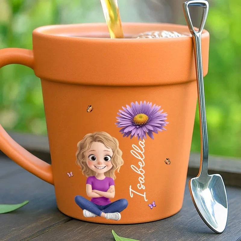 Custom Plant Pot Ceramic Mug - Personalized Birthday Garden Gifts For Gardeners - My Little Green World