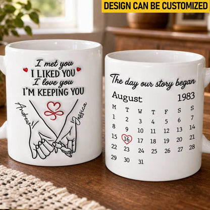 Custom Mug - Personalized Anniversary Wedding Gifts For Husband And Wife, Him And Her - The Day Our Story Began