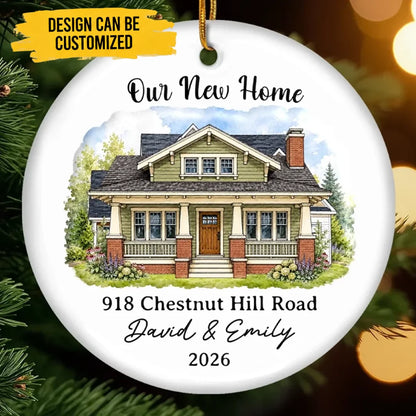Custom Photo New Home Ceramic Ornament - Personalized Anniversary Christmas Wedding Gifts For Husband And Wife, Him And Her - Love Grows Best In Our House