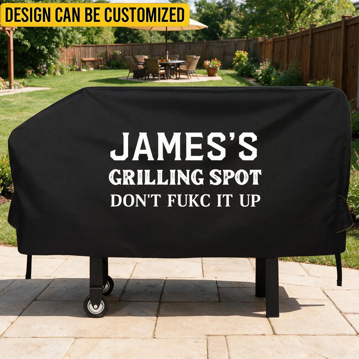 Custom Griddle Cover - Personalized Grilling Spot Funny Name BBQ Outdoor Griddle Grill Cover - For Dad & Grill Master Gifts