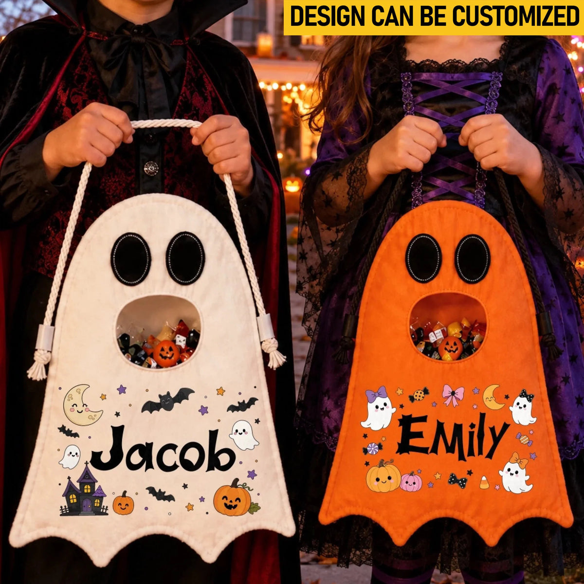 Custom Ghost Bag - Personalized Halloween Birthday Gifts For Kids - Boo Is My Favorite Mood