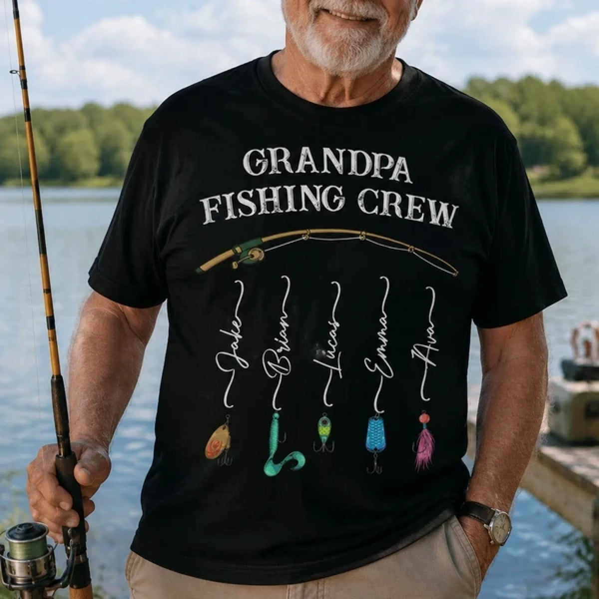 Grandpa_Fishing_Crew_Colorful_Front_Print_Personalized_Shirt_1