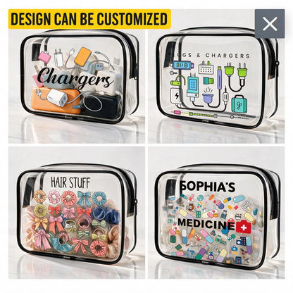 My Clear Carry Bag | Custom Personalized Transparent Cable & Charger Pouch