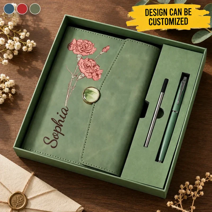 Custom Leather Notebook Set - Personalized Birthday Gifts For Wife, Daughter, Besties, Sisters, Granddaughter, Grandma, Mom, Yourself - Living Life My Way