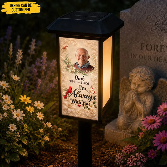 Personalized Solar Garden Light - Custom Photo Memorial Garden Light For Grieving Families, Loss Of Mom, Loss Of Dad - My Forever In Our Hearts