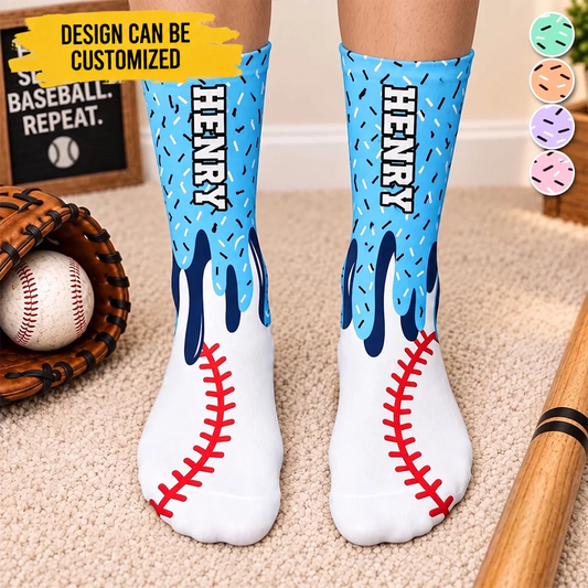 Custom Sport Crew Socks - Personalized Birthday Gifts For Sports Fans, Sports Lovers - Born To Play Hard