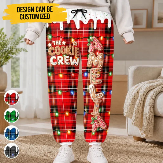 Custom Letter Unisex Sweatpants - Personalized Christmas Birthday Gifts For Mom, Dad, Brother, Sister - Cookies For Santa