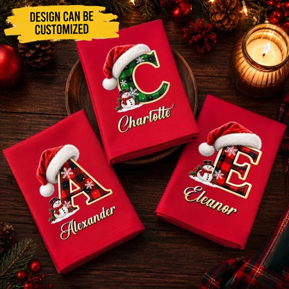 Custom Buffalo Plaid Cotton Napkin - Personalized Christmas Birthday Gifts For Mom, Dad, Brother, Sister - Joy Grows When We Gather