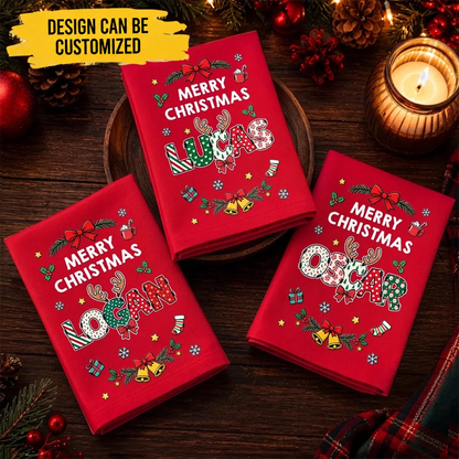 Custom Cotton Napkin - Personalized Christmas Birthday Gifts For Mom, Dad, Brother, Sister - Together Feels Like Holiday Magic