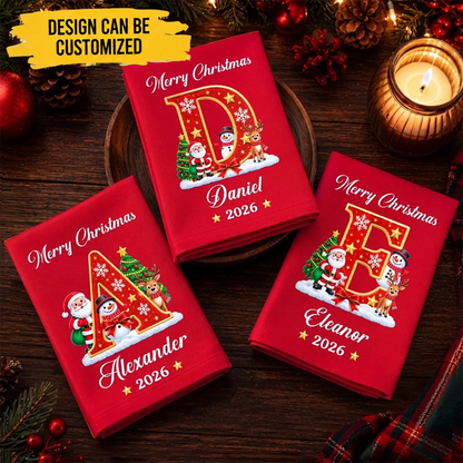 Custom Cotton Napkin - Personalized Christmas Birthday Gifts For Mom, Dad, Brother, Sister - Wrapped Up In Holiday Joy