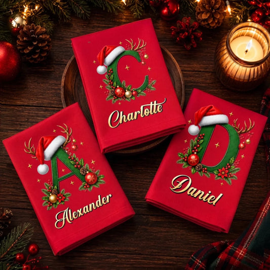 Custom Cotton Napkin - Personalized Christmas Birthday Gifts For Mom, Dad, Brother, Sister - Warm Wishes For The Season