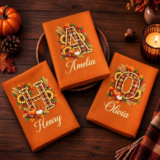 Custom Cotton Napkin - Personalized Birthday Gifts For Mom, Dad, Brother, Sister - Warm Fall Wishes To All